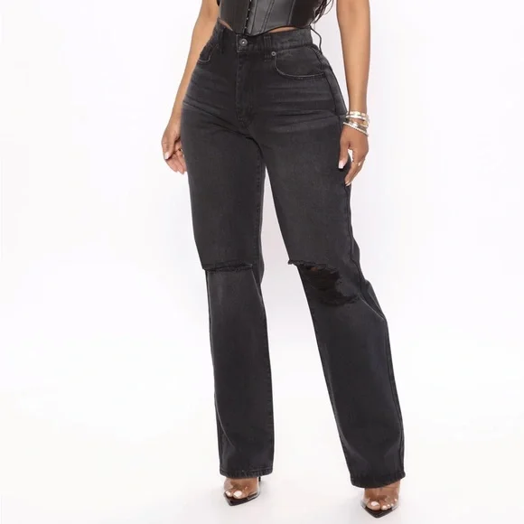 Straight Leg Jeans Fashion Nova High Waisted Black Jeans Fashion